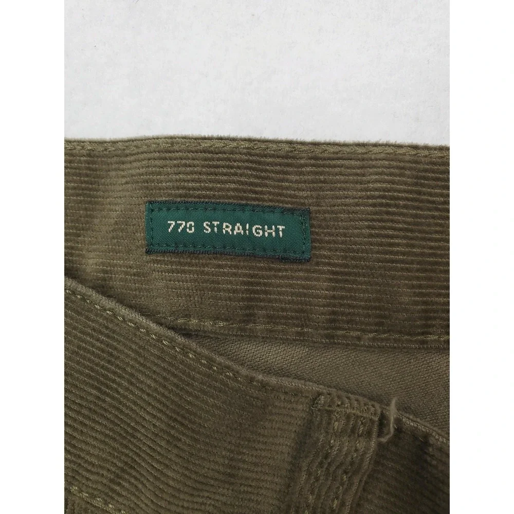 J.Crew Pants Mens 33x32 Green Oarsman 770 Straight Corduroy Chino Cords Stretch